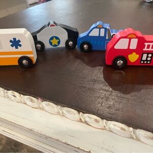 Melissa & Doug Colorful Wooden Emergency Vehicles